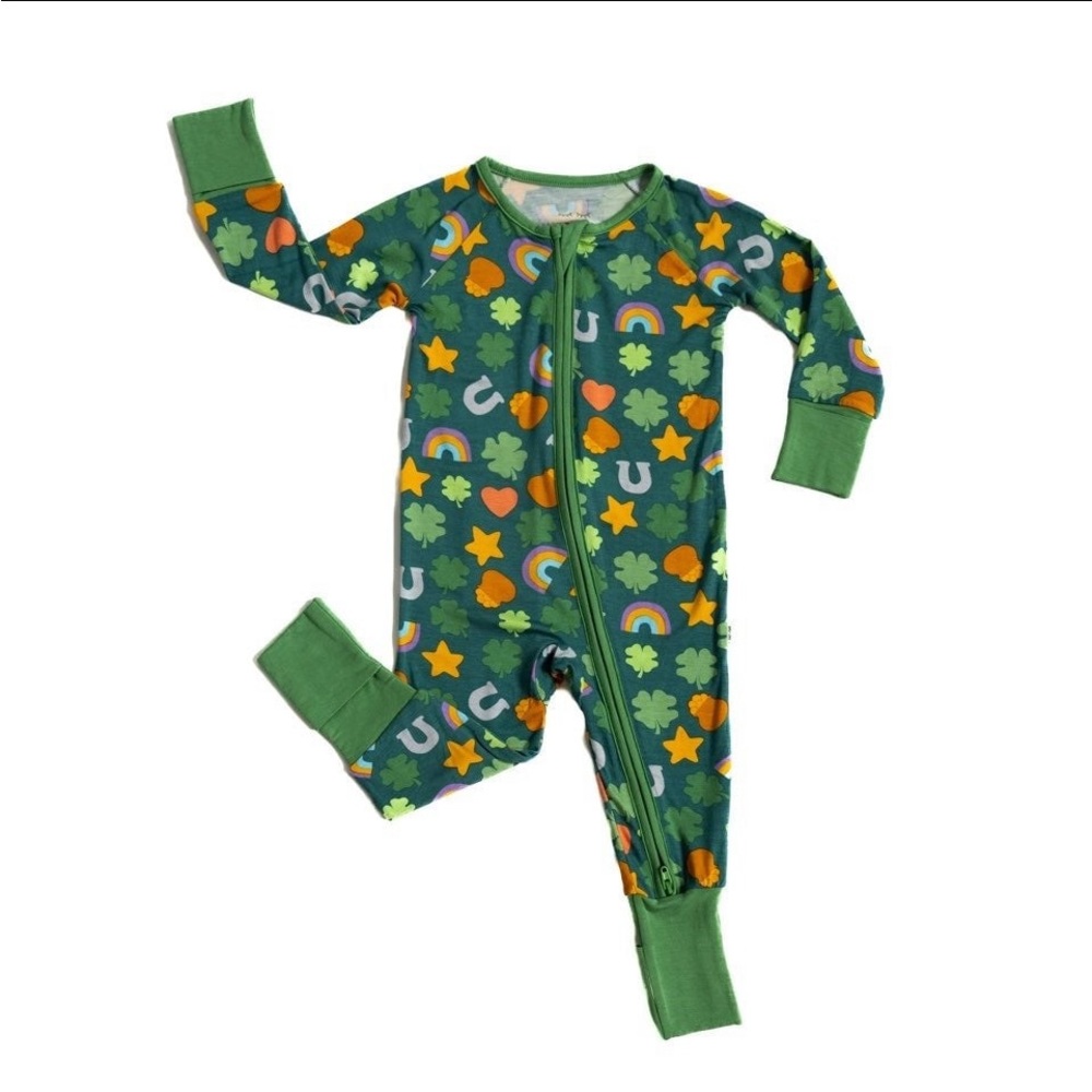 NIB Little Sleepies Lucky Zipper Pajamas, 0-3 months